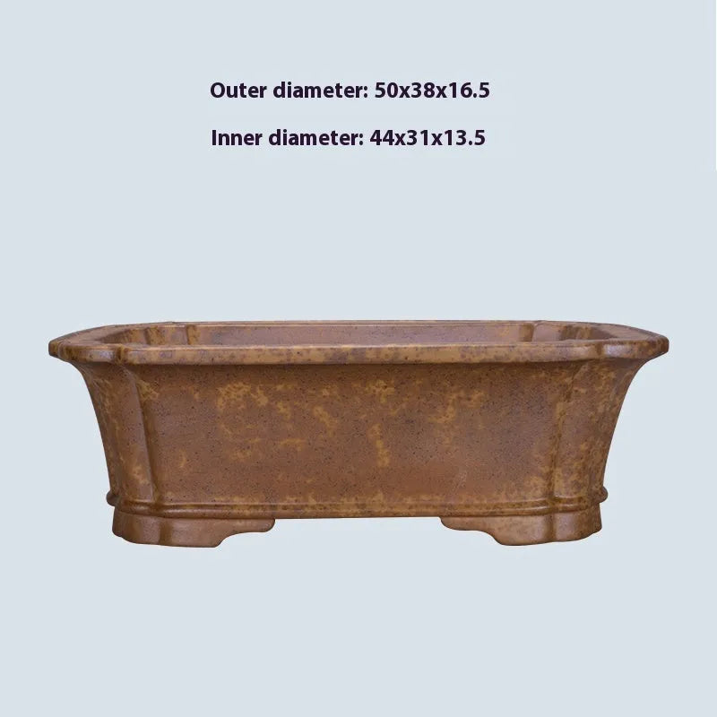 Purple sand rectangular floor-standing flowerpot in modern simplicity style.
