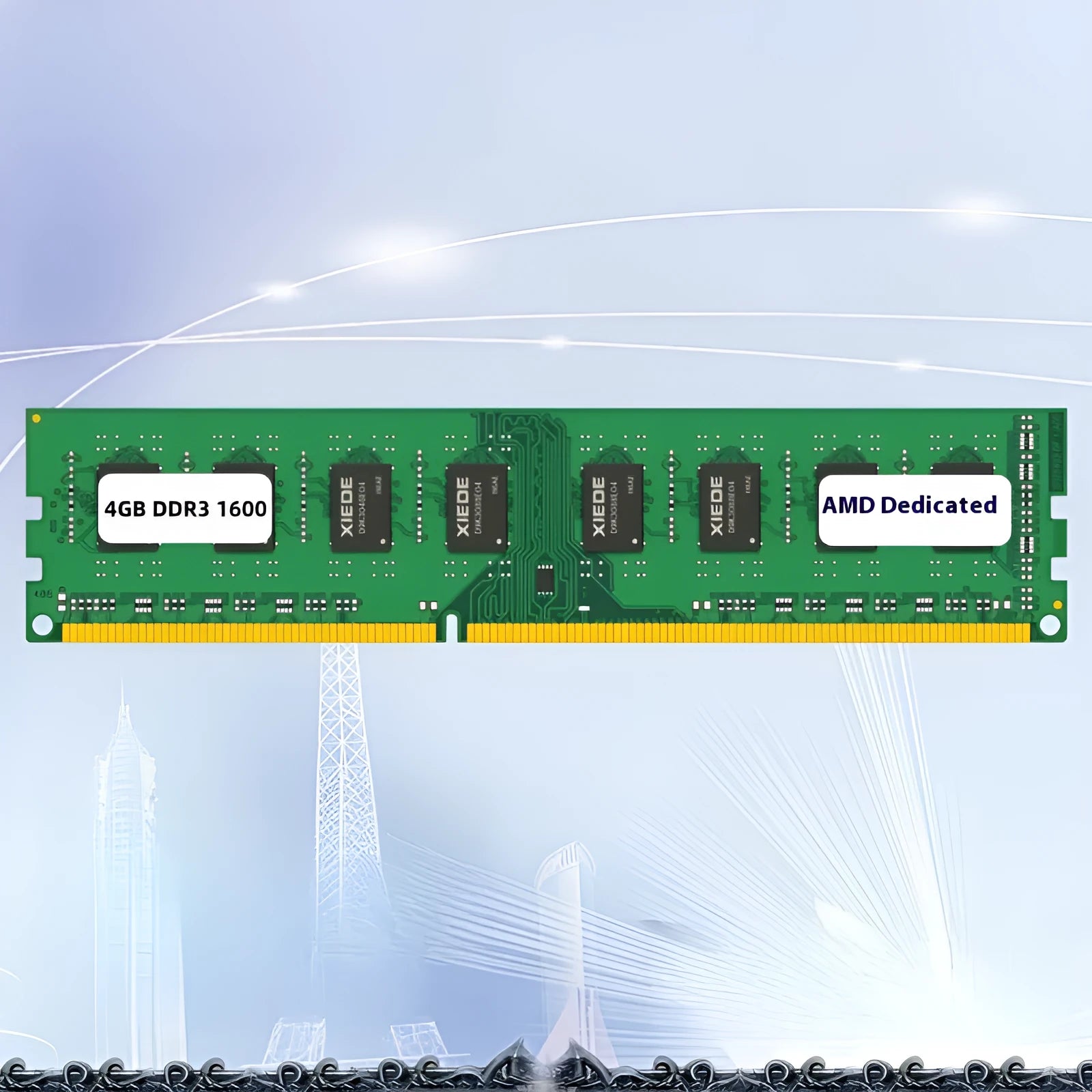 Desktop DDR3 4GB 1600MHz memory module with 240-pin connectors