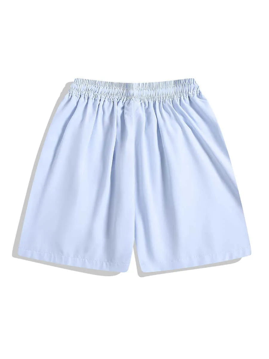 Men's quick-dry sports shorts in loose straight-leg cut with elastic waistband