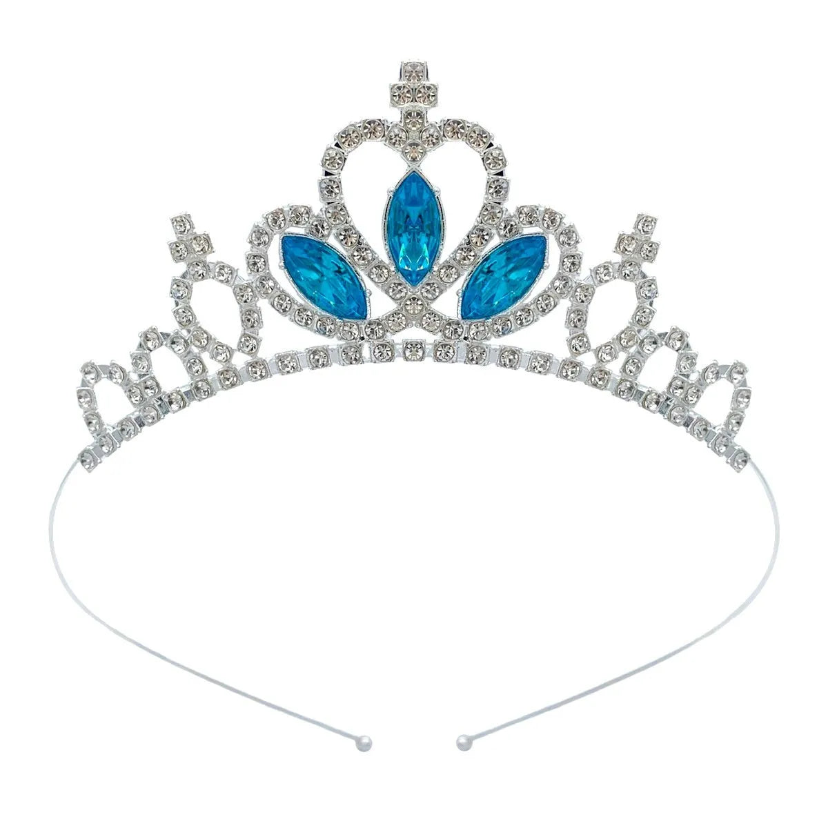 Girl's alloy princess crown with electroplated finish and crystal diamond decorations