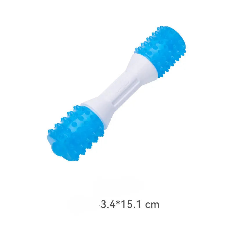 Dual-colour puppy teething chew toy made of TPR rubber for dogs aged 2-8 months