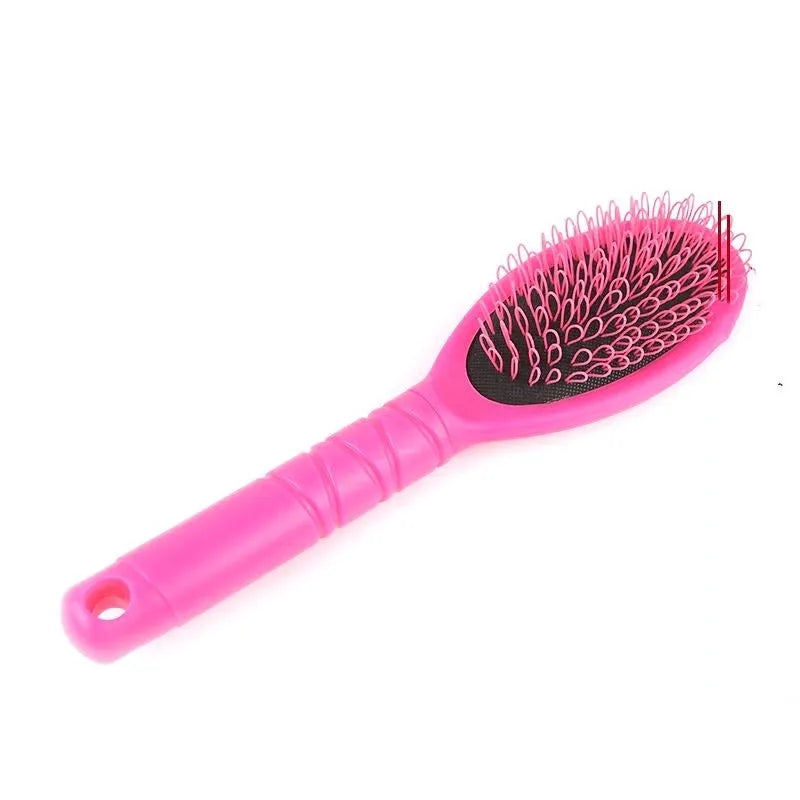 Black or pink plastic hair extension comb with ring teeth, 22cm length