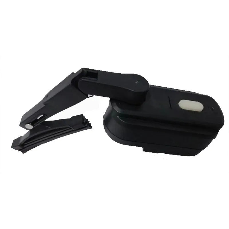 Black motorcycle helmet wiper with 65 mm blade and 800 mA motor unit