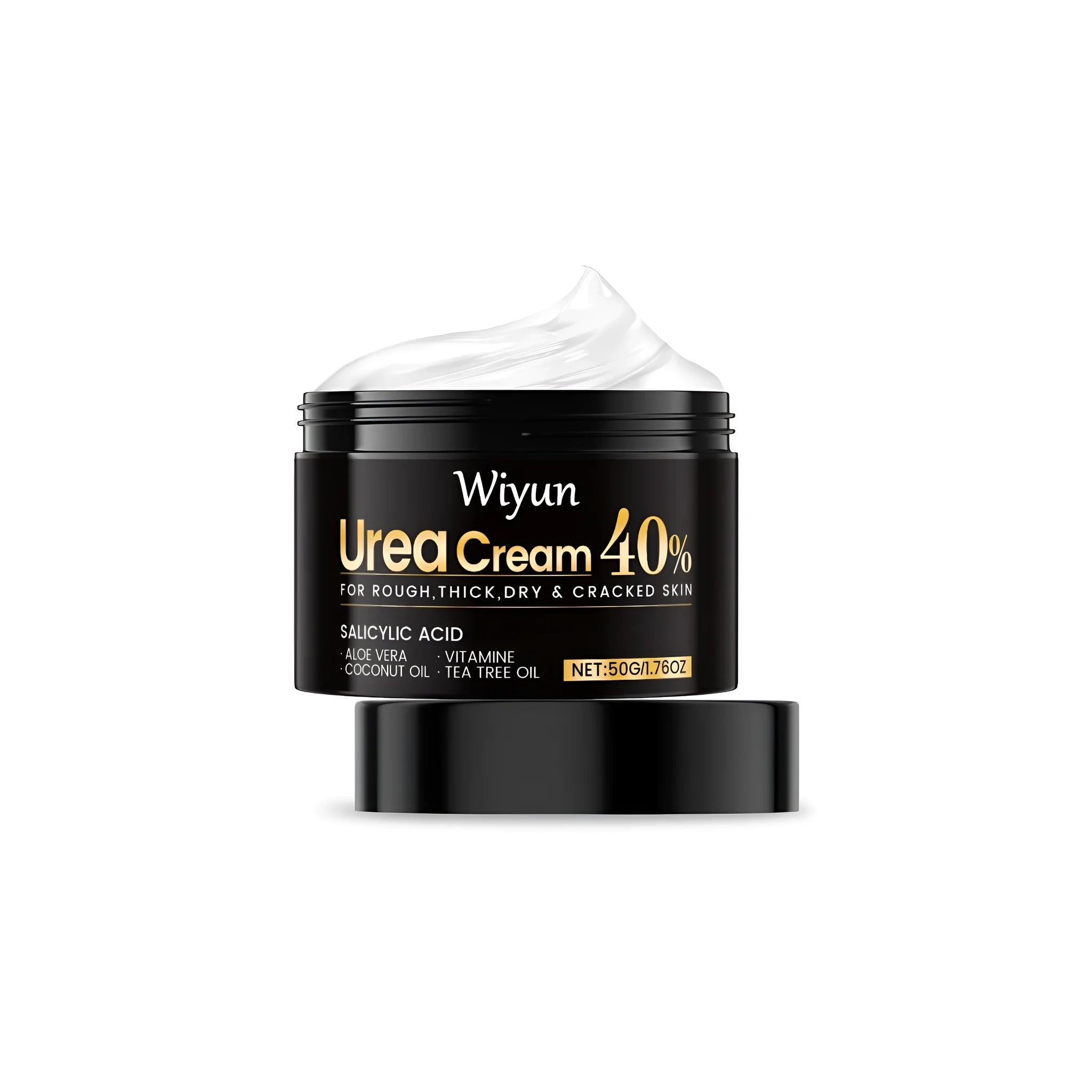 50g jar of urea cream for hands and feet with 10% urea and salicylic acid