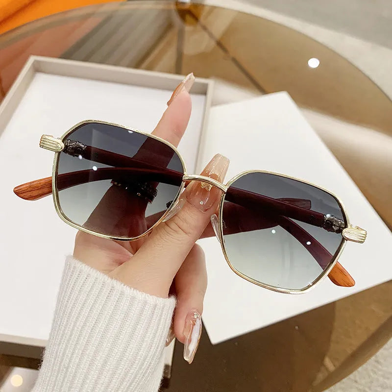 Gold alloy frame frameless trim fashion glasses with personality style design