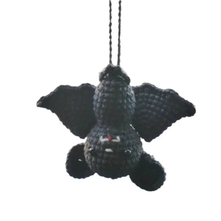 Hand-woven polyester automobile hanging ornament with cartoon Halloween design