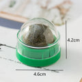 Plastic catnip ball toy in multiple colours with bite-resistant construction for dental care