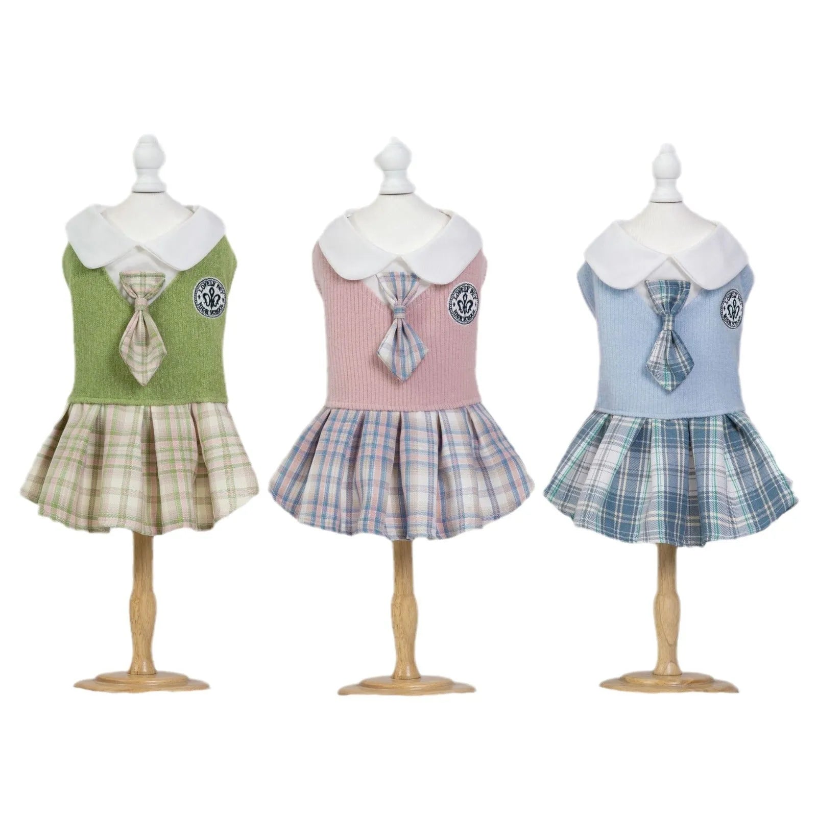 Tartan pattern pet skirt for small dogs and cats in Princess style with polyester construction