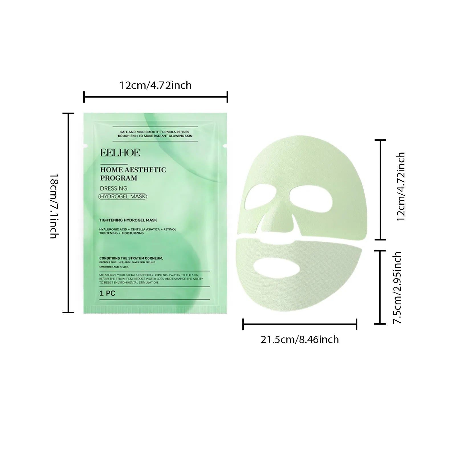 Retinol hydrating sheet face mask with hyaluronic acid and Centella asiatica extract.
