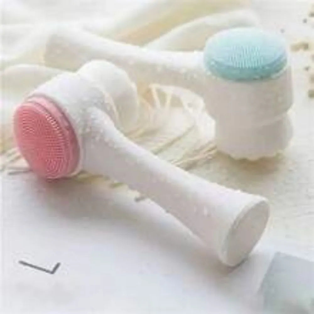 Blue nylon bristle pet paw brush for dog and cat grooming on white background