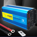 Blue 3000W pure sine wave car power inverter with digital display and British Standard socket