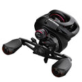 Drip wheel fishing reel showing rocking wheel line mechanism with left and right hand configuration options