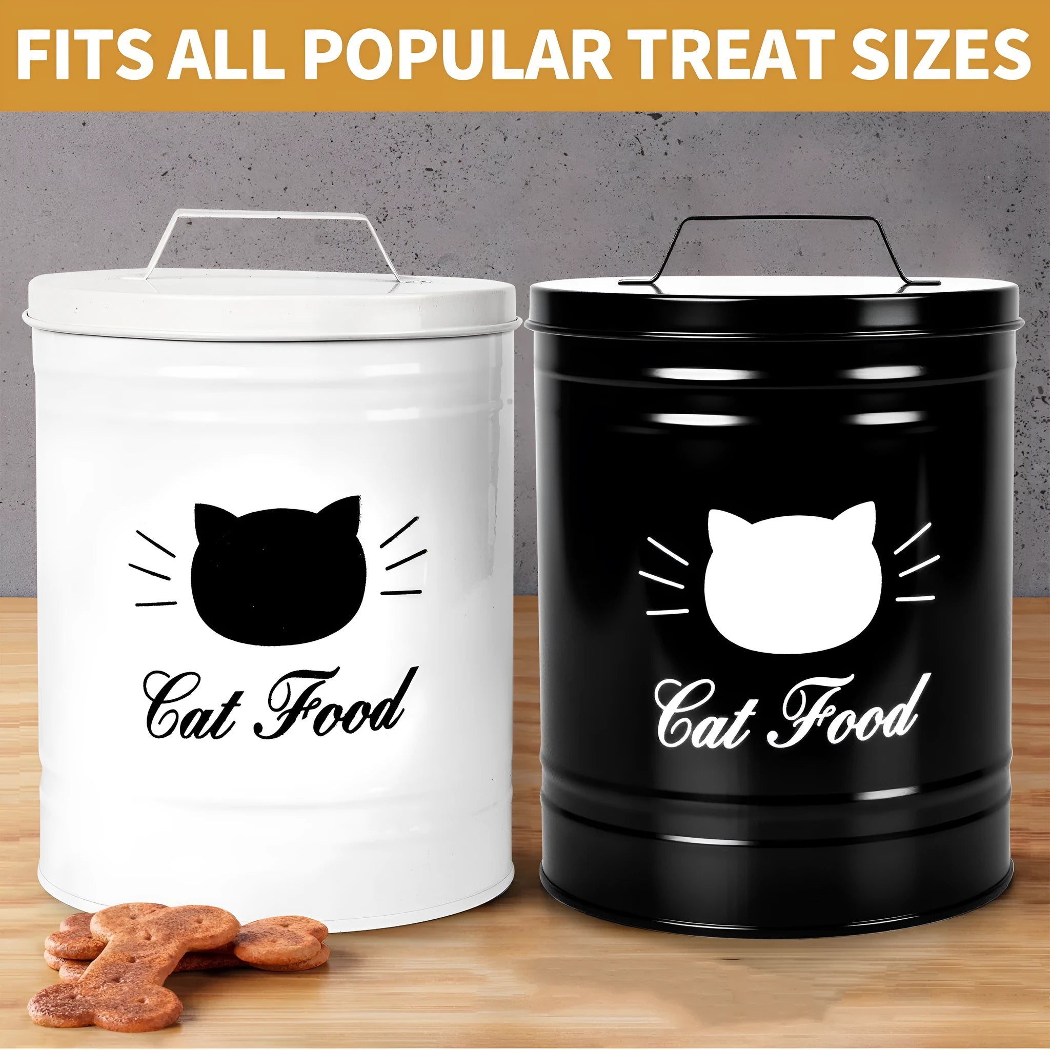 Black American style round iron storage can with moisture-proof properties
