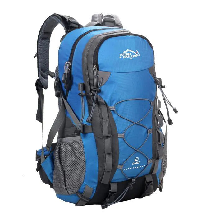 Green polyester outdoor leisure backpack with adjustable straps and main compartment