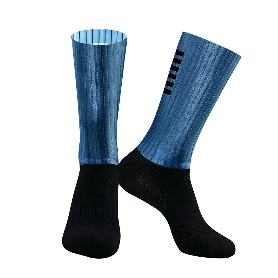 Athletic sports socks in orange, black, purple, white, grey or dark blue colours