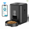 White WiFi automatic pet feeder with British plug for cats with feeding tableware