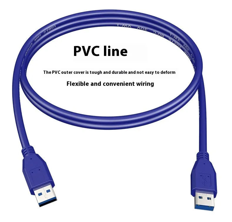USB 3.0 Type A male to Type A male data cable for mobile hard drive boxes with nickel-plated connectors