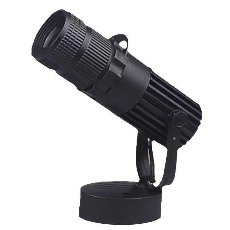 Black surface-mounted LED spotlight with aluminium housing for restaurant atmosphere lighting