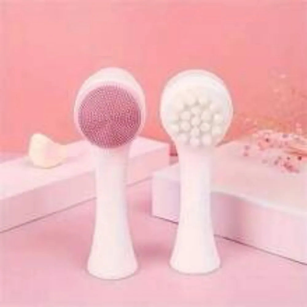Blue nylon bristle pet paw brush for dog and cat grooming on white background
