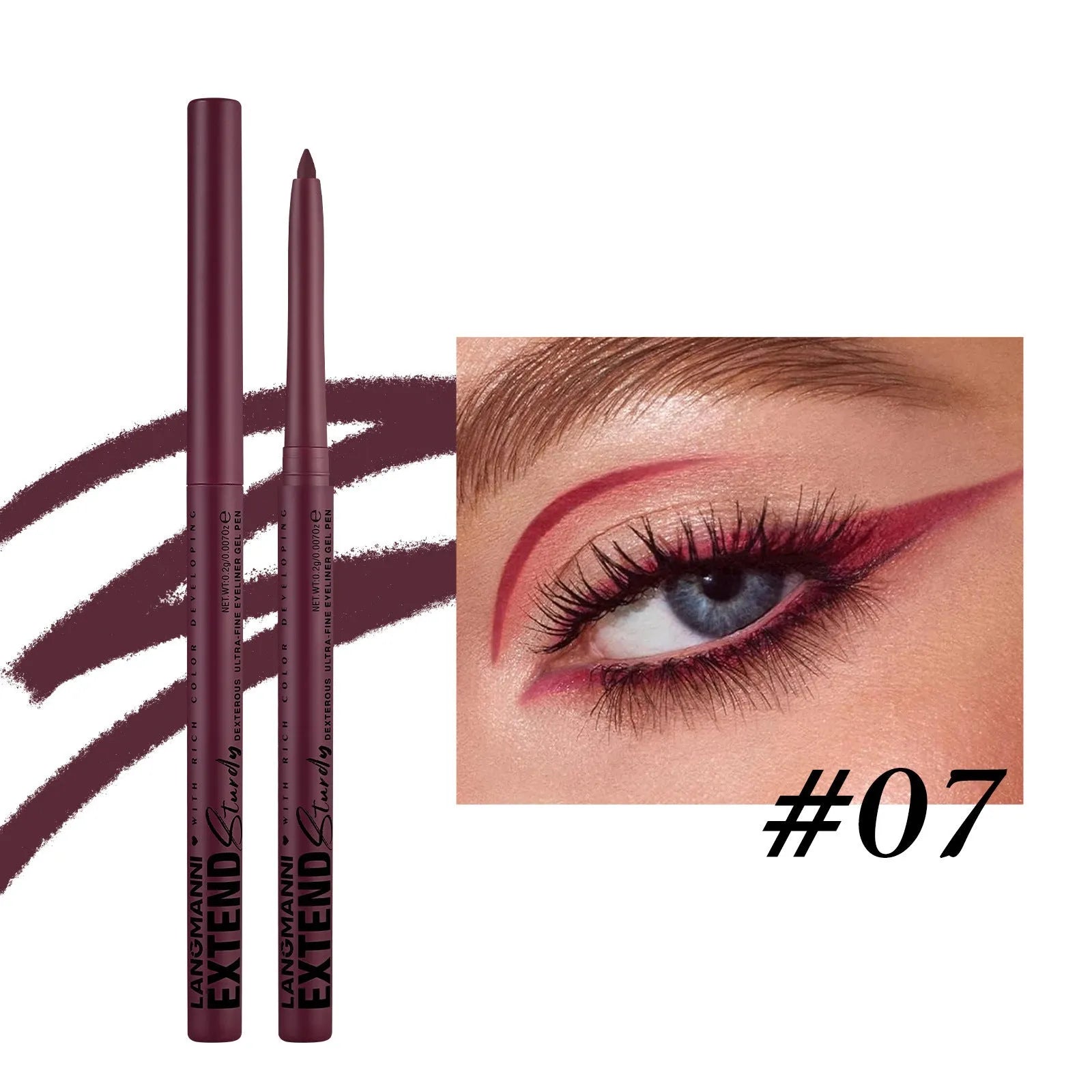 Set of 12 colourful gel glitter eyeliner pencils showing matte, glitter, metallic and pearl shades.