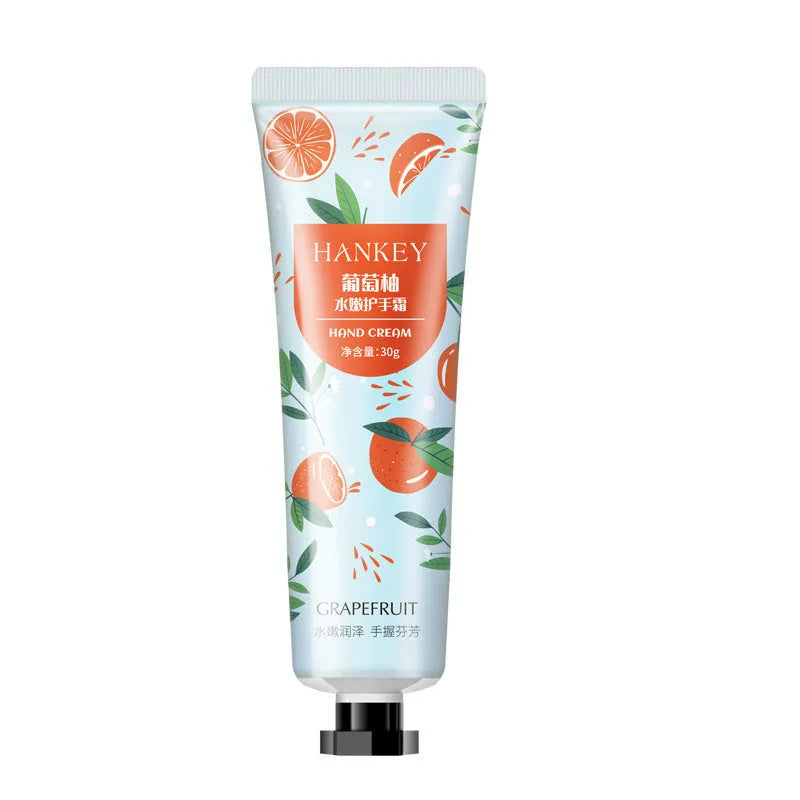 30g Fruit Hand Cream tube in multiple fragrance options including avocado and chamomile