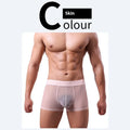 Men's thin invisible breathable boxer shorts in quick-dry polyester, shown in black colour