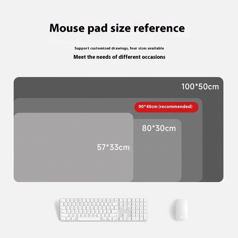 Japanese Samurai design cloth gaming mouse pad with non-slip base on a desk.