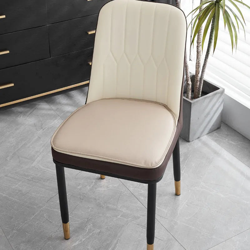 Leather horseshoe-shaped seat cushion in solid colour with non-slip design for chairs