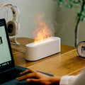 Square creative lava flame design desktop humidifier and aroma diffuser with USB plug