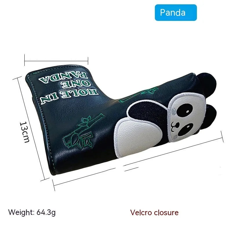 Golf straight bar putter sleeve in various novelty designs with PU waterproof exterior