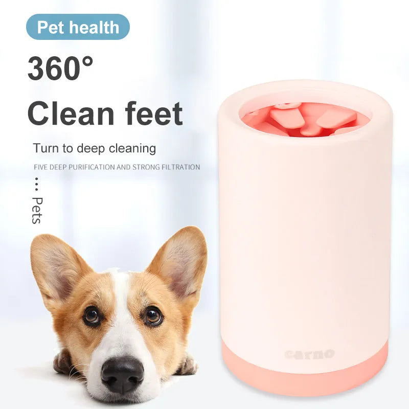 Plastic pet foot washing cup for dogs in green colour for small and large paws