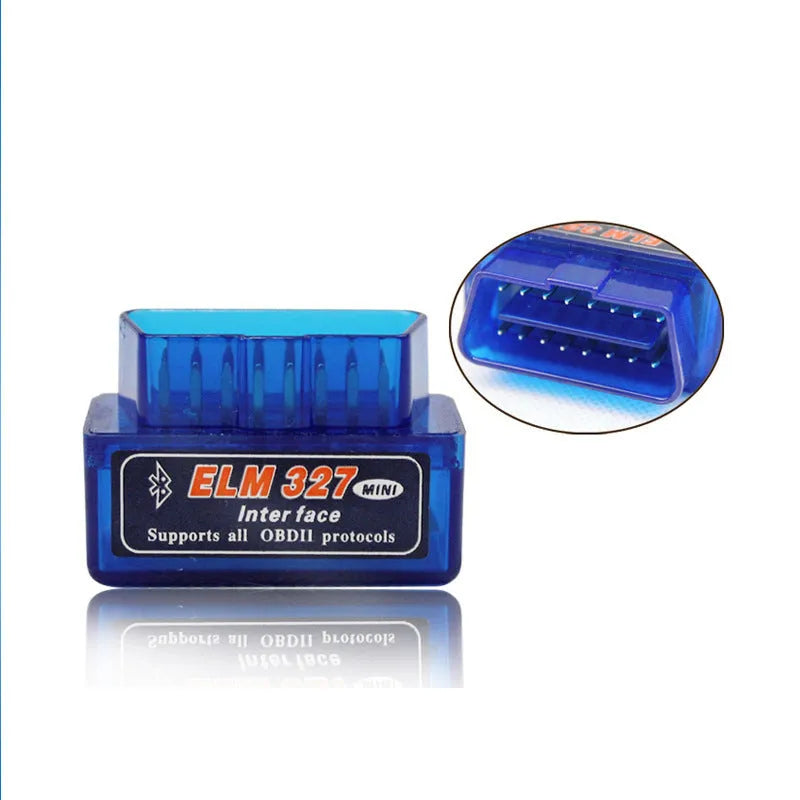 ELM327 Bluetooth OBD2 automotive diagnostic scanner with compact 45mm design for fault code reading