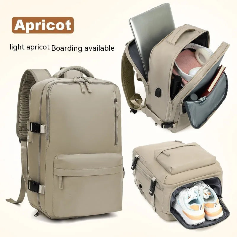 Waterproof nylon mummy backpack in multiple colour options showing large capacity travel bag