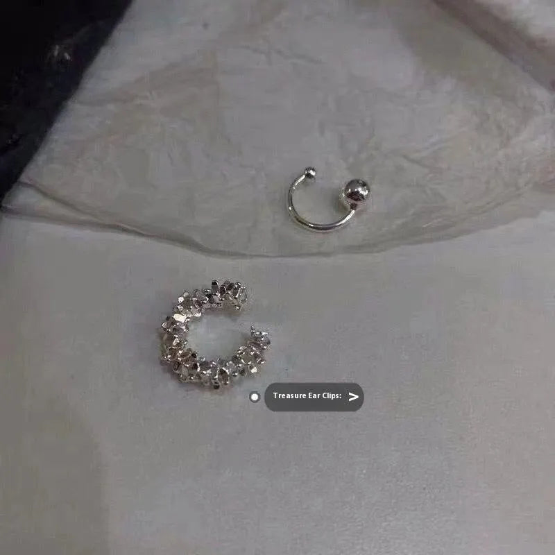 Geometric irregular frosty ear clip earrings in B4710 colour tone