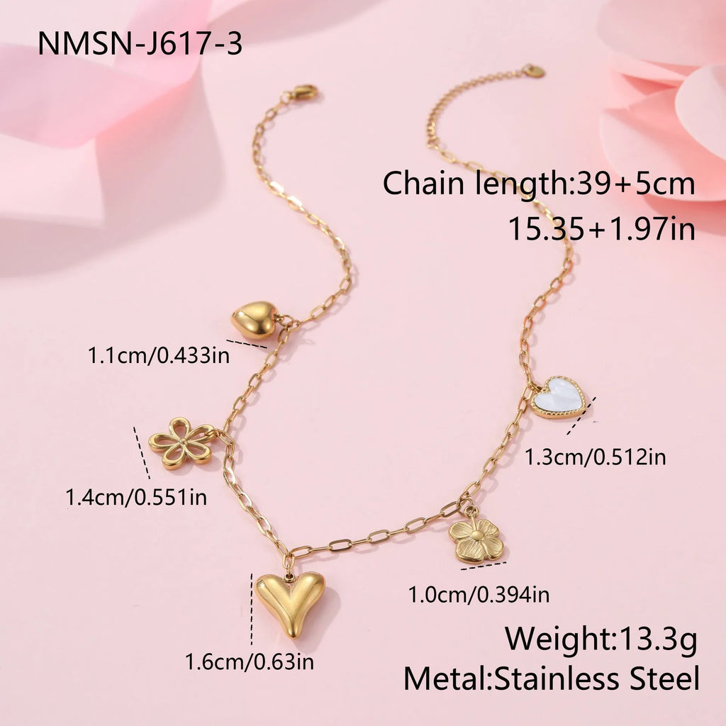 Women's stainless steel sun pendant necklace with adjustable chain and 18K gold electroplated finish
