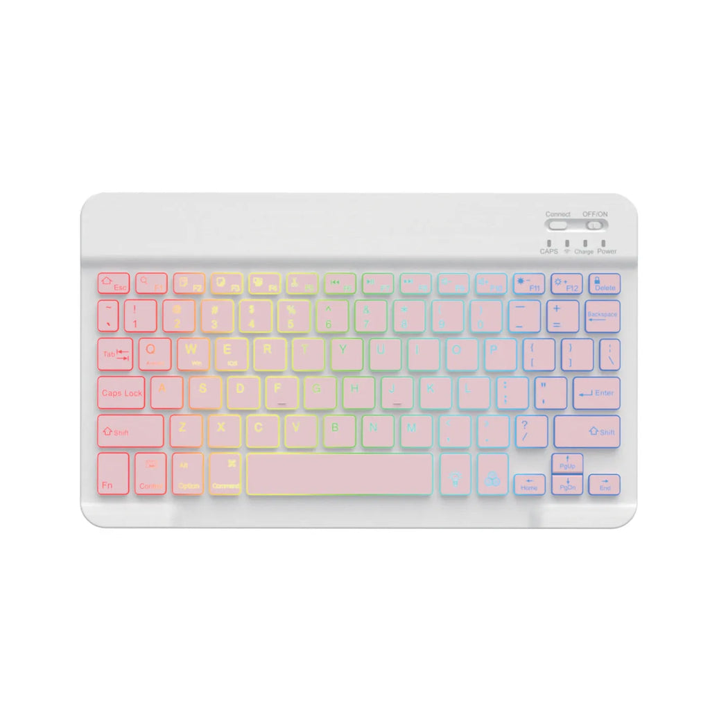 10-inch Bluetooth backlit keyboard with colourful LED lighting for tablet typing