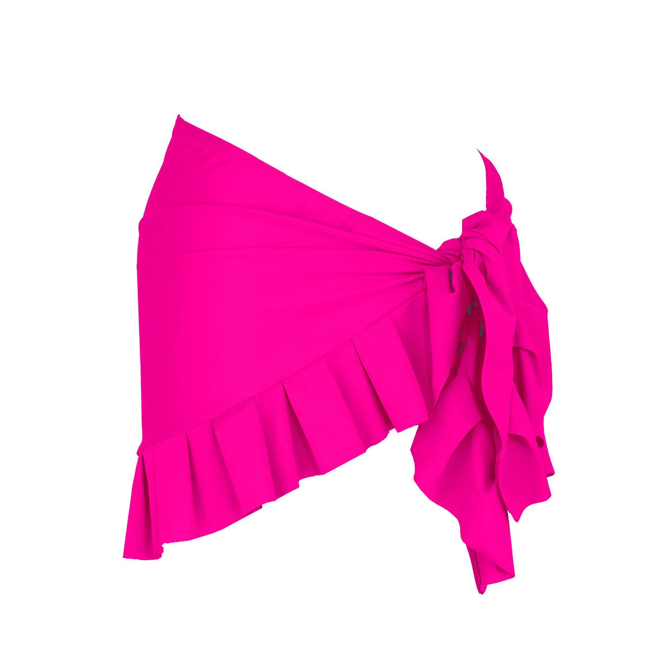 Single-shoulder high waist one-piece swimsuit for women in solid colour.