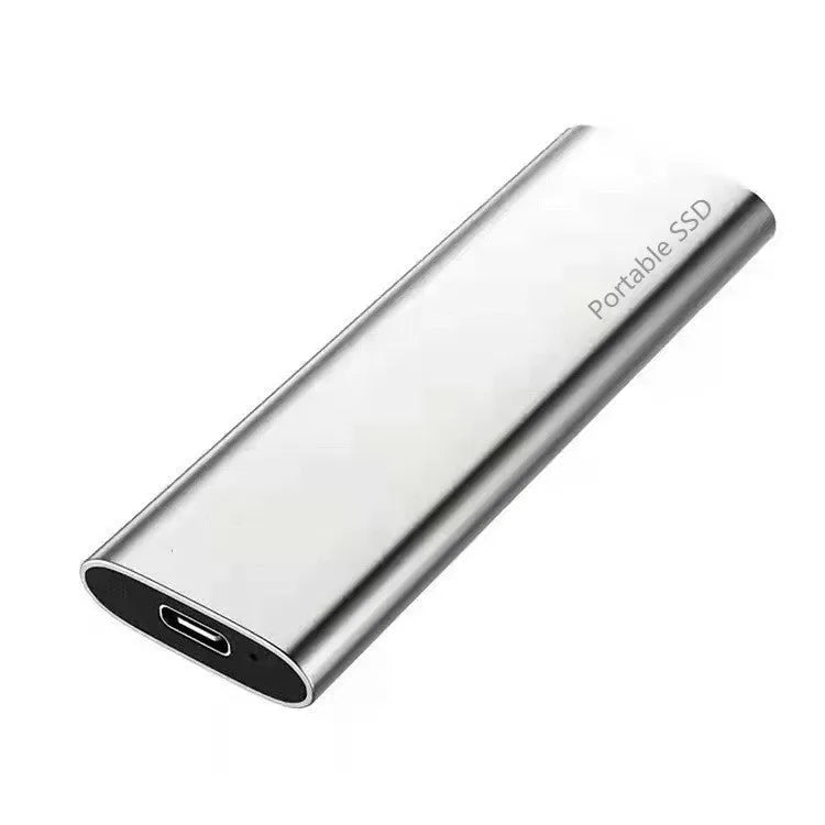 Red ultra-thin metal mobile SSD portable hard drive for high-capacity storage.