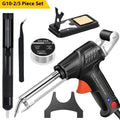 Black soldering gun kit with LED light, alloy construction, medium standard size