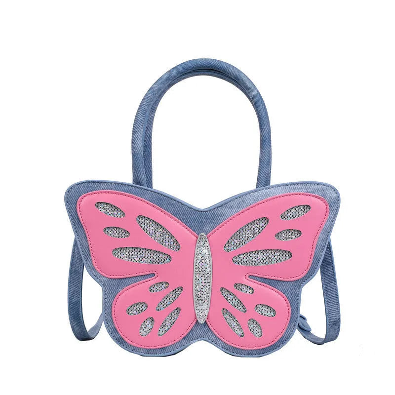 Square crossbody shoulder bag in PU material with contrasting colour details