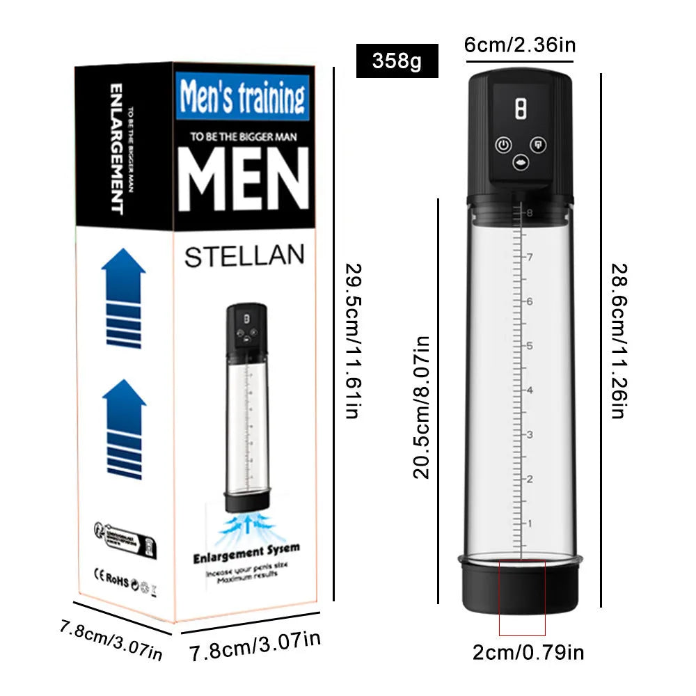 Electric penis pump with negative pressure system for male exercise training