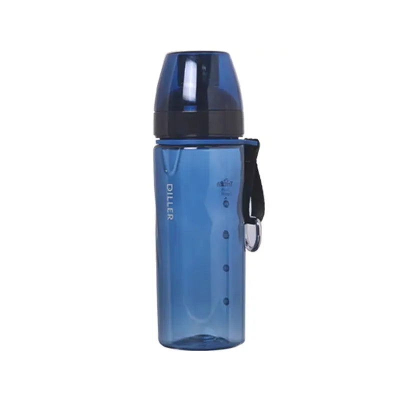 Portable sports water cup with tea compartment in blue red black or grey Chinese style