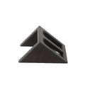 Black plastic punk-style pistol display stand for airsoft guns, measuring 10.85 by 7.6 cm.