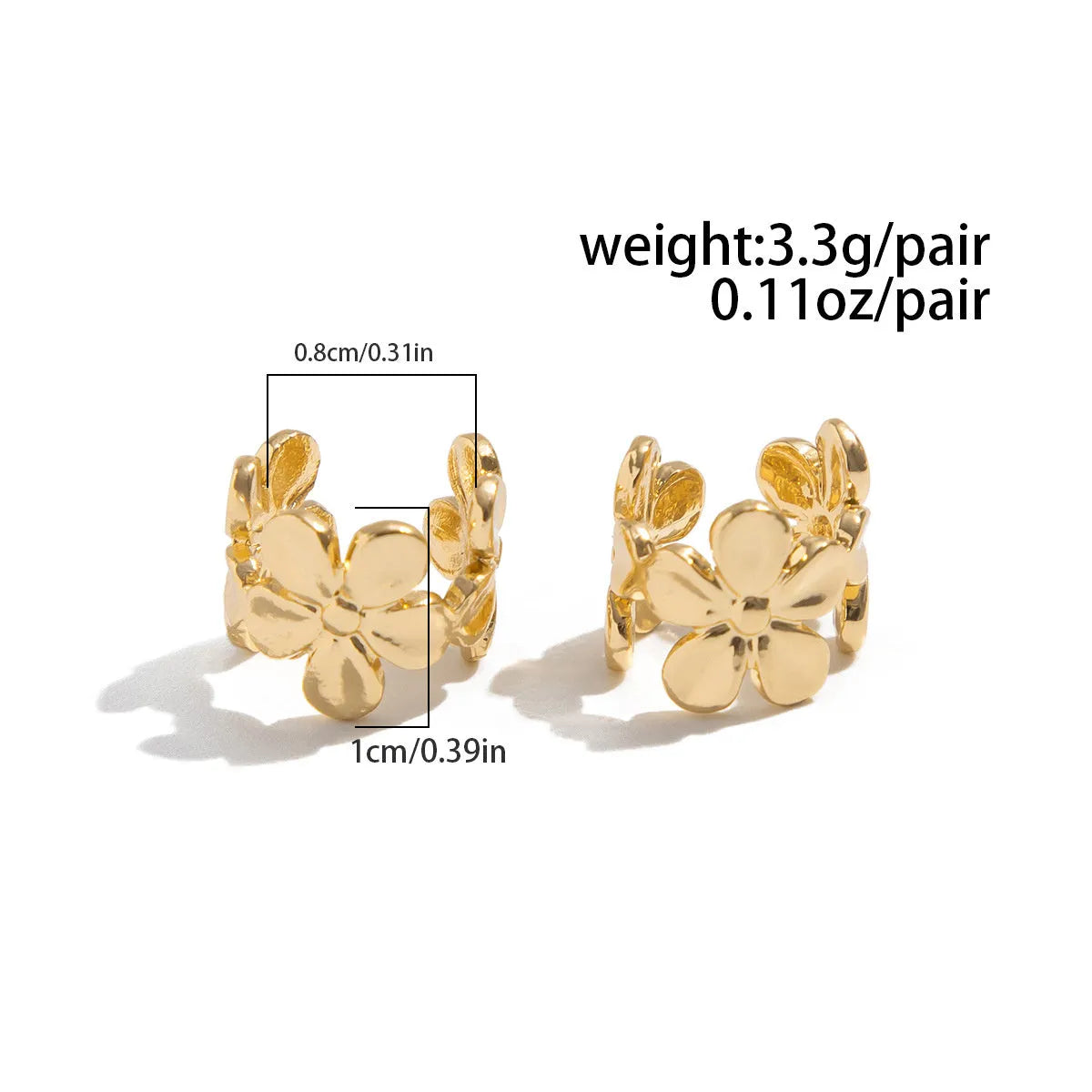 Gold starfish and scallop drop earrings with conch details on alloy hooks