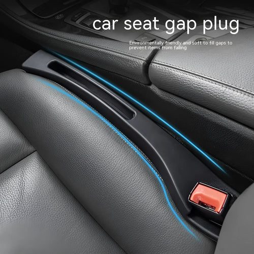 Black plastic car seat gap storage box with handle for organising driving essentials
