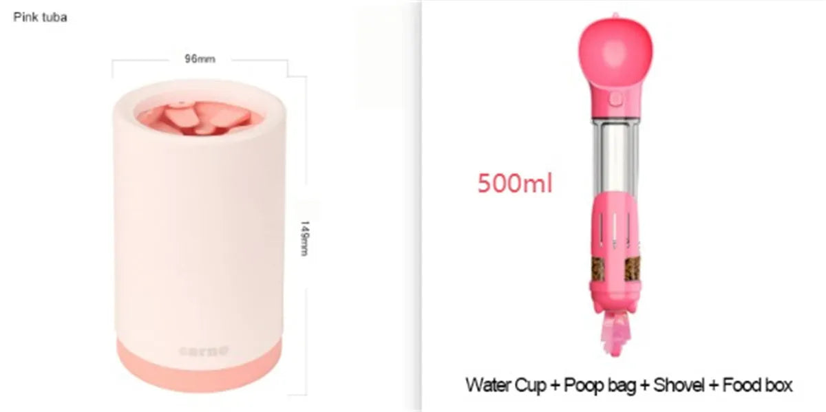 Plastic pet foot washing cup for dogs in green colour for small and large paws