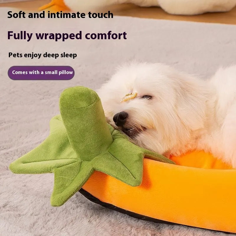 Washable cloth dog mat in brown colour showing rectangular shape suitable for doghouses