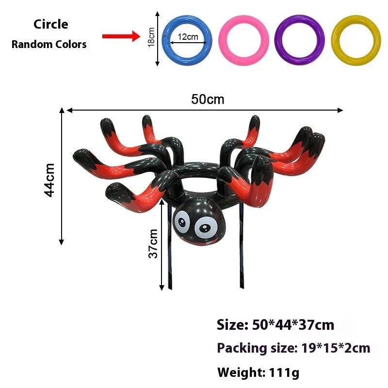 PVC inflatable octopus ferrule throwing toy in multiple colours for coordination games