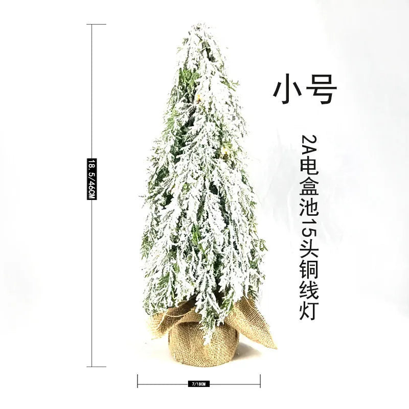 Small 24-inch artificial Christmas tree with lights for desktop decoration