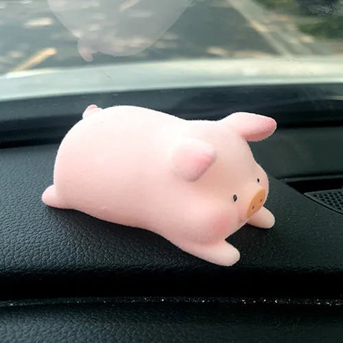 Cartoon pig figurine car dashboard ornament made from resin in various style options